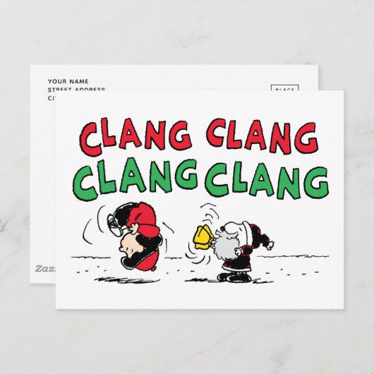 Carte Postale Peanuts | Snoopy Père Noël & Lucy (Devant / Derrière)