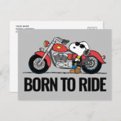 Carte Postale Peanuts | Snoopy & Sa Moto (Devant / Derrière)