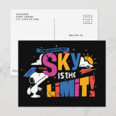 Carte Postale Peanuts Snoopy Sky Is The Limit Graduation (Devant / Derrière)