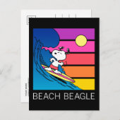 Carte Postale Peanuts | Snoopy Surfant (Devant / Derrière)