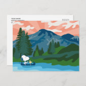 Carte Postale Peanuts | Snoopy & Woodstock en canoë (Devant / Derrière)