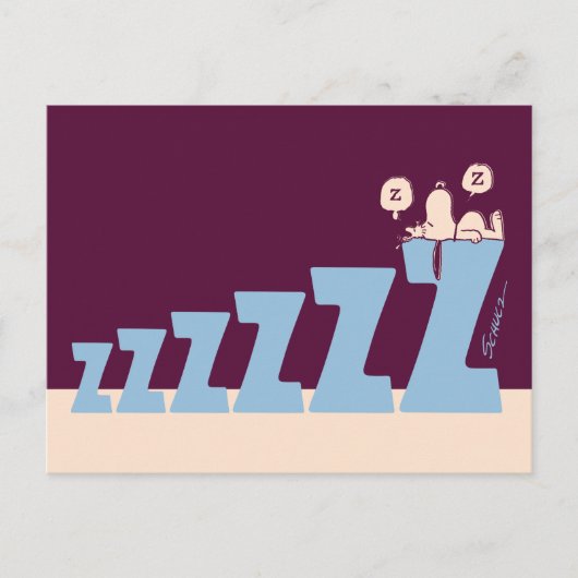 Carte Postale Peanuts | Snoopy & Woodstock font une sieste (Devant)