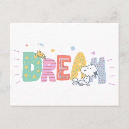 Carte Postale Peanuts | Snoopy & Woodstock Rêve (Devant)