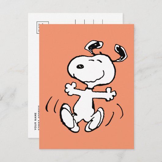 Carte Postale Peanuts | Une danse joyeuse de Snoopy (Devant / Derrière)