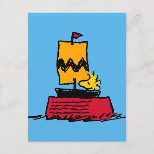 Carte Postale Peanuts   Voilier à voile Woodstock Snoopy