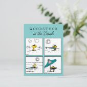 Carte Postale Peanuts | Woodstock à la plage (Debout devant)