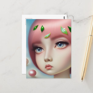 Carte Postale Pearl Girl aux yeux bleus