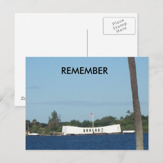 Carte postale Pearl Harbour (Devant / Derrière)