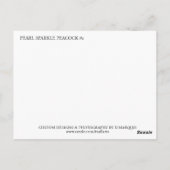 CARTE POSTALE PEARL SPARKLE PEACOCK #1 (Dos)
