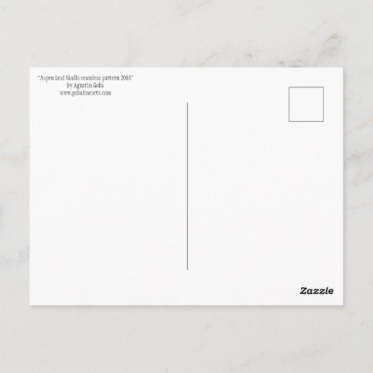 Carte Postale Peaux feuille Aspen Skulls sans couture motif 2018 (Dos)