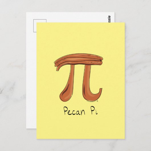 Carte postale Pecan Pi Cute Math Pi Day (Devant / Derrière)
