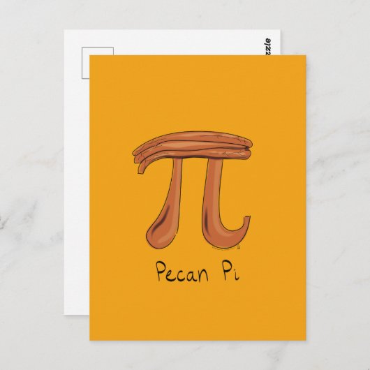 Carte postale Pecan Pi Cute Math Pi Day (Devant / Derrière)