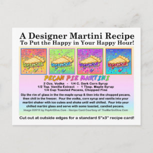 Carte postale Pecan Pie Martini Recette Carte post