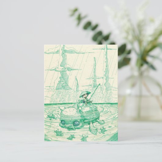 Carte Postale pêche (Debout devant)