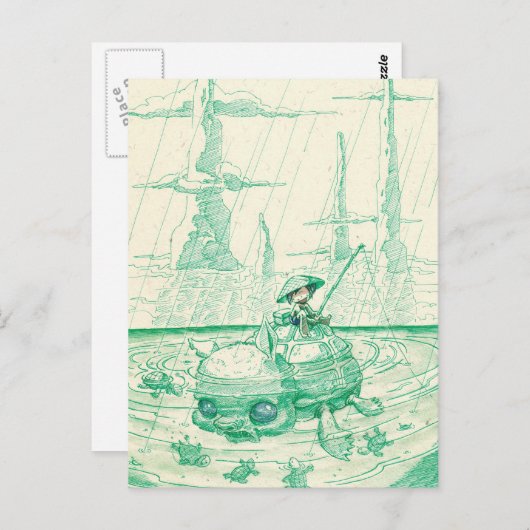 Carte Postale pêche (Devant / Derrière)