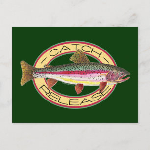 Carte Postale Pêche à la capture et à la remise à l'eau de truit