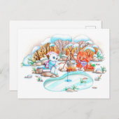 Carte Postale Pêche à la glace (Devant / Derrière)