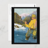 Carte Postale pêche à la mouche (Devant / Derrière)