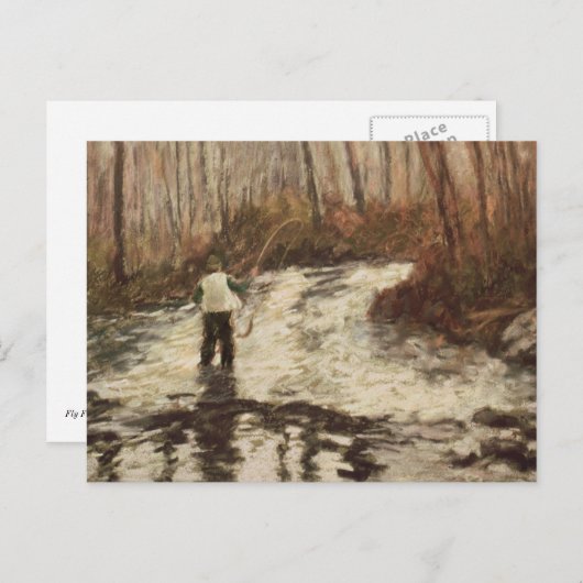 Carte Postale Pêche à la mouche (Devant / Derrière)