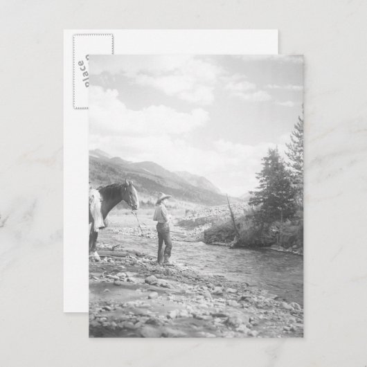 Carte Postale Pêche à la mouche. (Devant / Derrière)