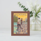 Carte Postale Pêche à la mouche - Anchorage, Alaska (Debout devant)