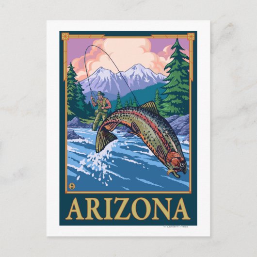 Carte Postale Pêche à la mouche, Arizona (Devant)
