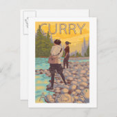 Carte Postale Pêche à la mouche - Curry, Alaska (Devant / Derrière)