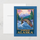Carte Postale Pêche à la mouche - Dawson, Alaska (Devant / Derrière)