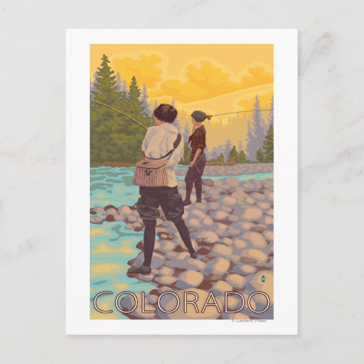 Carte Postale Pêche à la mouche des femmes Colorado (Devant)