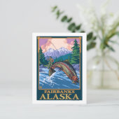 Carte Postale Pêche à la mouche - Fairbanks, Alaska (Debout devant)