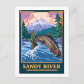 Carte Postale Pêche à la mouche - Sandy River, Oregon (Devant)