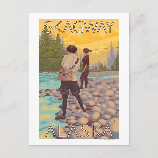 Carte Postale Pêche à la mouche - Skagway, Alaska (Devant)