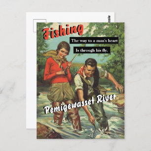 Carte Postale Pêche à la mouche sur la rivière Pemigewasset Vint