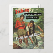 Carte Postale Pêche à la mouche sur la rivière Pemigewasset Vint (Devant / Derrière)