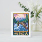 Carte Postale Pêche à la mouche - Troutdale, Oregon (Debout devant)