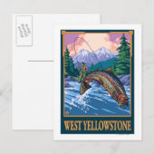 Carte Postale Pêche à la mouche - West Yellowstone (Devant / Derrière)