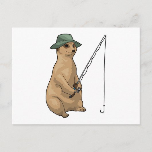 Carte Postale Pêche à la suricate Pêcheur Canne à pêche (Devant)