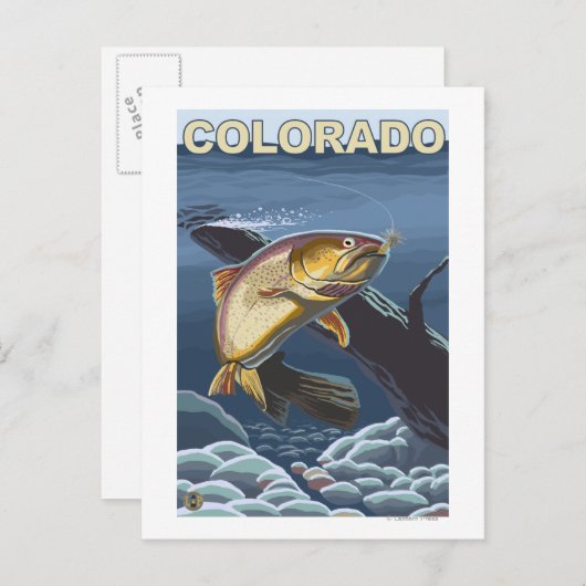 Carte Postale Pêche à la truite fardéeColorado (Devant / Derrière)