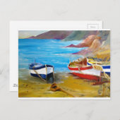 Carte Postale Pêche à l'ancienne ligne (Devant / Derrière)