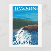 Carte Postale Pêche à l'ours dans la rivière - Dawson, Alaska (Devant)