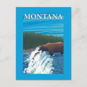 Carte Postale Pêche à l'ours dans la rivière - Montana (Devant)