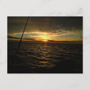 Carte Postale Pêche au coucher du soleil