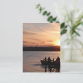 Carte Postale Pêche Au Coucher Du Soleil (Debout devant)