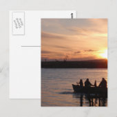 Carte Postale Pêche Au Coucher Du Soleil (Devant / Derrière)