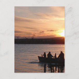 Carte Postale Pêche Au Coucher Du Soleil