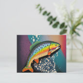 Carte Postale Pêche au poisson truite (Debout devant)