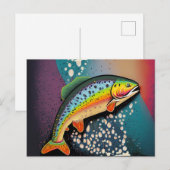 Carte Postale Pêche au poisson truite (Devant / Derrière)