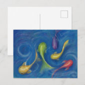 Carte postale pêche colorée (Devant / Derrière)