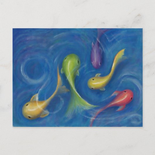 Carte postale pêche colorée (Devant)