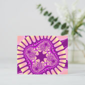 Carte Postale Pêche colorée et fractale violette (Debout devant)